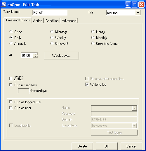 nnCron 1.91b12 screenshot